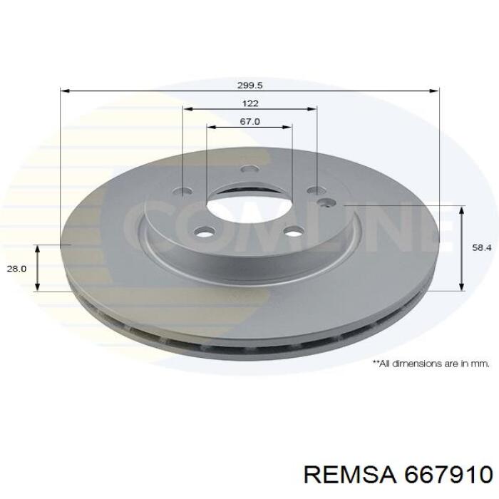 Передние тормозные диски 667910 Remsa