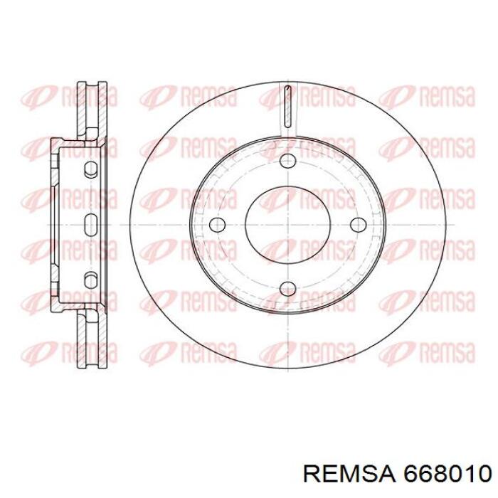 Передние тормозные диски 668010 Remsa