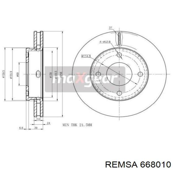 Тормоз дисковый передний Remsa 668010 цена, от 38.54 USD