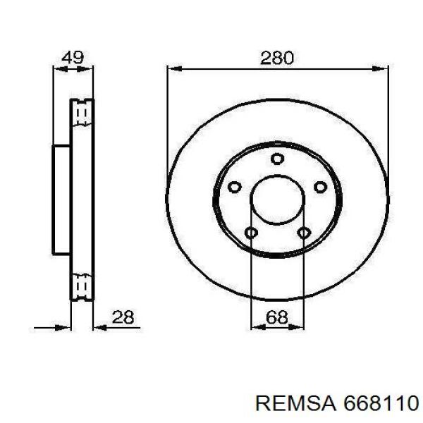 Тормоз дисковый передний Remsa 668110 цена, от 43.95 USD