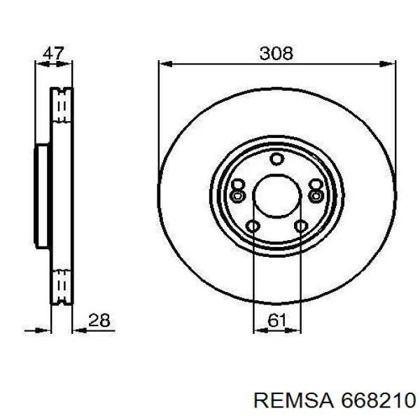 Тормоз дисковый передний Remsa 668210 цена, от 48.11 USD