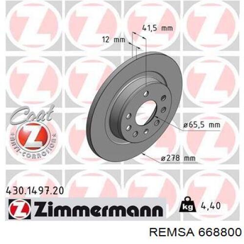 Тормозные диски 668800 Remsa