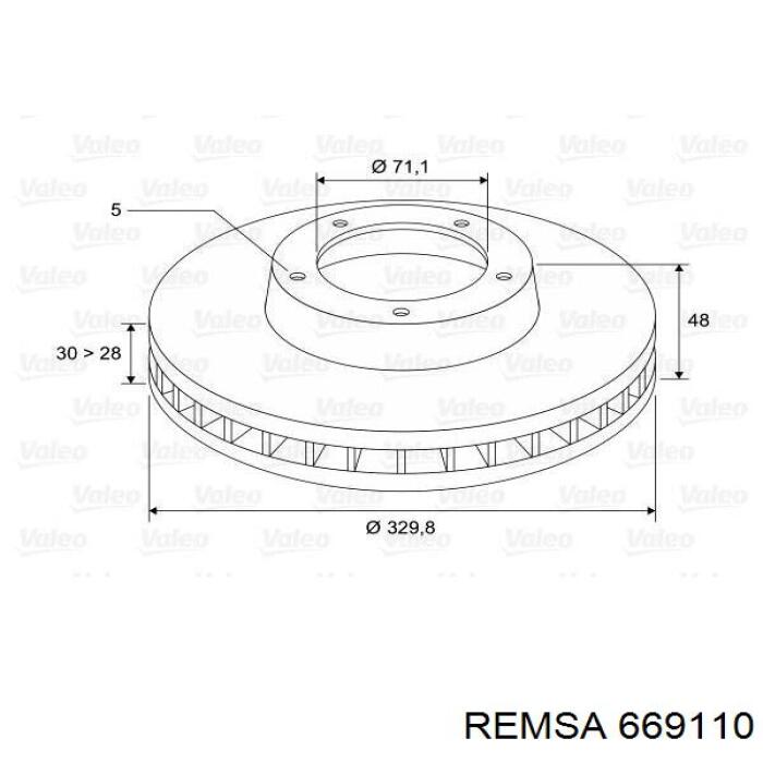 Передний тормозной диск Remsa 669110