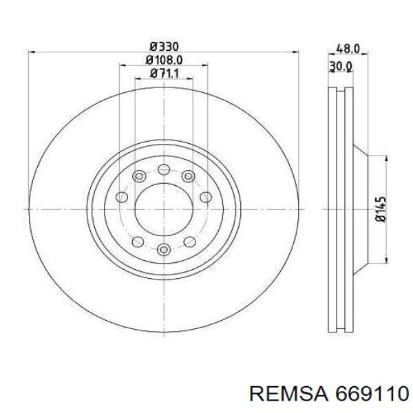 Купить 669110 Remsa Ротор тормозной