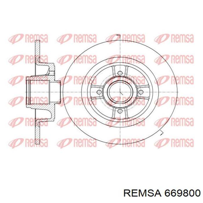669800 Remsa диск тормозной задний