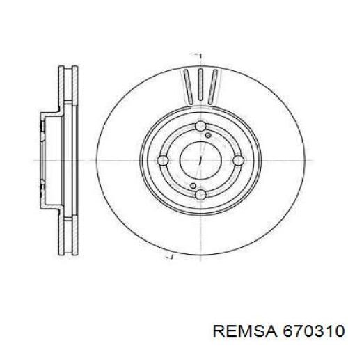 670310 Remsa Диск тормозной передний