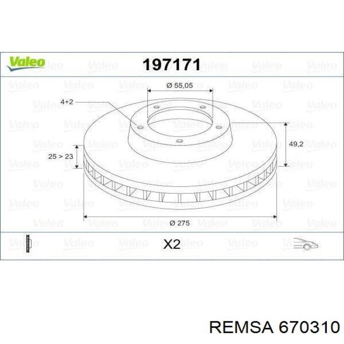 Купить 670310 Remsa Ротор тормозной