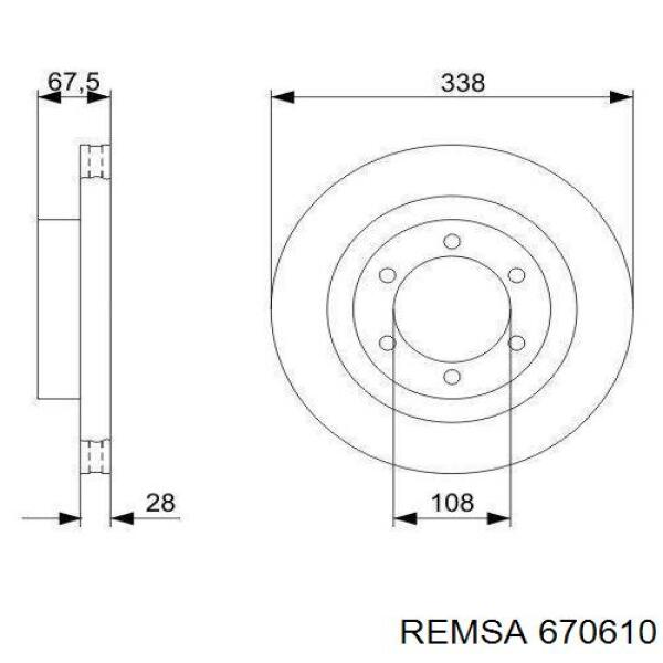 Тормоз дисковый передний Remsa 670610 цена, от 59.54 USD