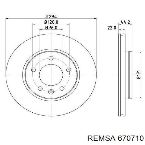 Задний тормозной диск Remsa 670710 цена, от 38.82 USD