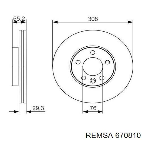 Тормоз дисковый передний Remsa 670810 цена, от 58.93 USD