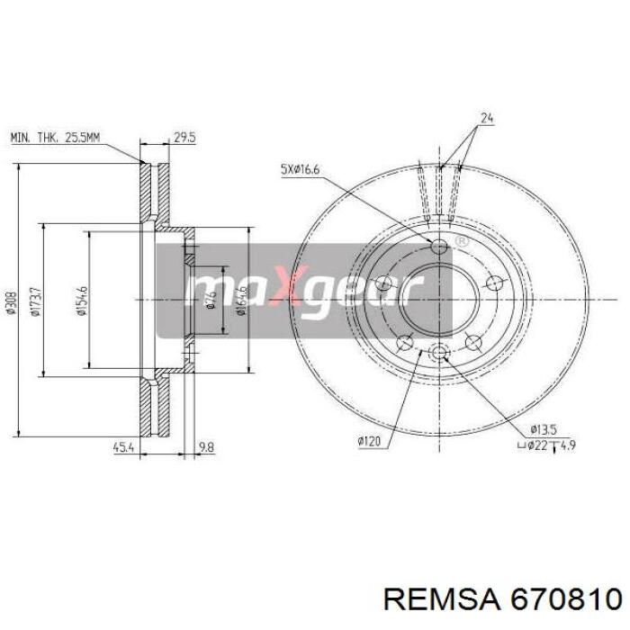 Купить 670810 Remsa Ротор тормозной