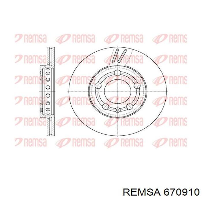 6709.10 Remsa диск тормозной передний