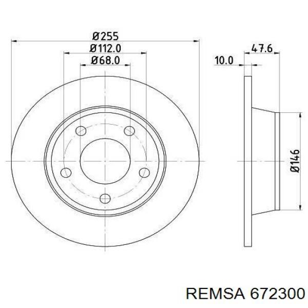 Диск тормозной задний REMSA 672300