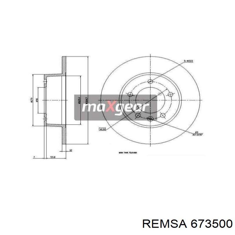 Тормозные диски 673500 Remsa
