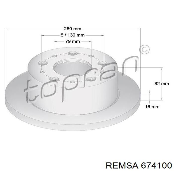 Задний тормозной диск Remsa 674100 цена, от 52.85 USD