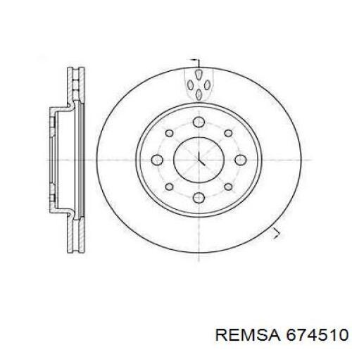 Передние тормозные диски 674510 Remsa