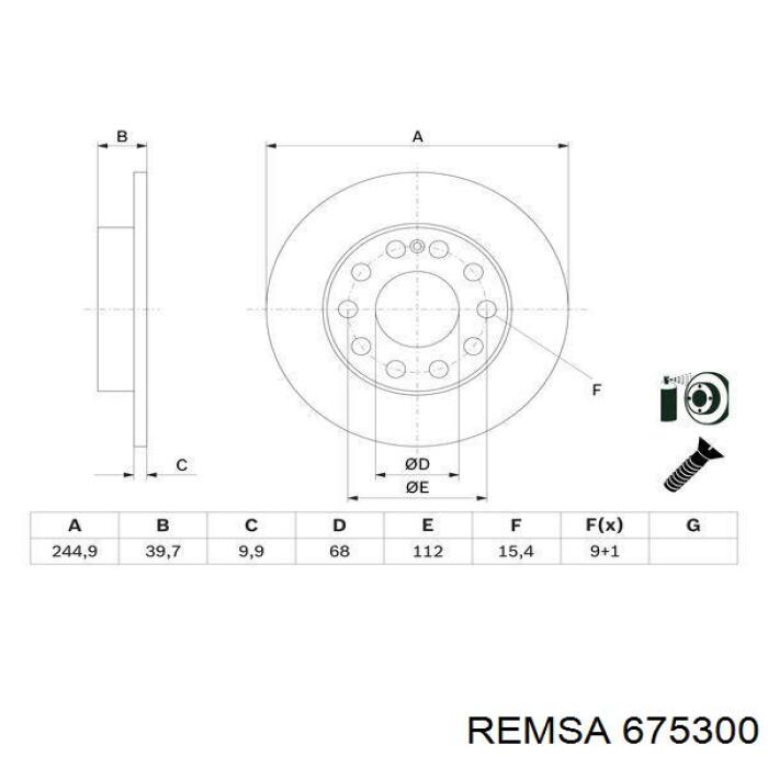 Задний дисковый тормоз Remsa 675300