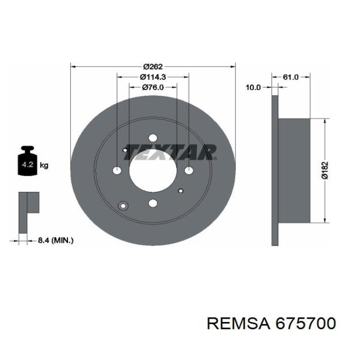 Задний тормозной диск Remsa 675700 цена, от 28.38 USD