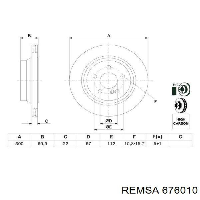 676010 Remsa Дисковый тормоз