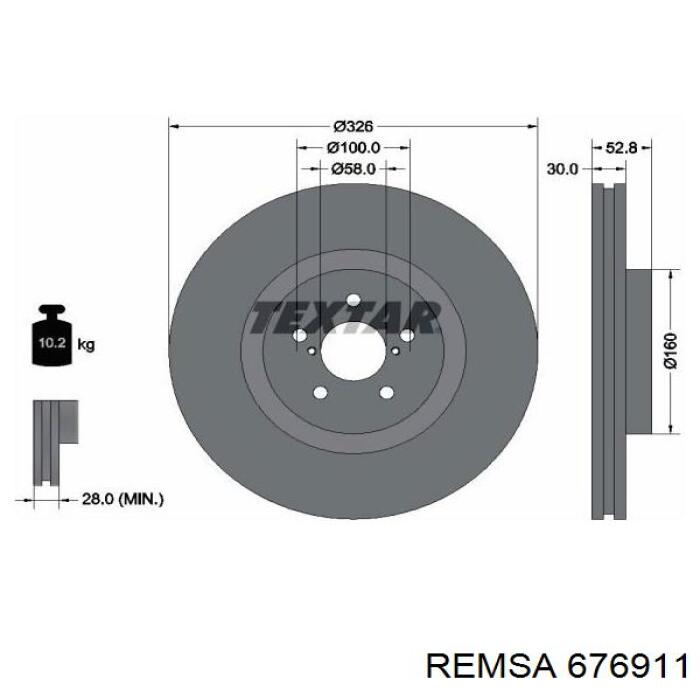 Передние тормозные диски 676911 Remsa