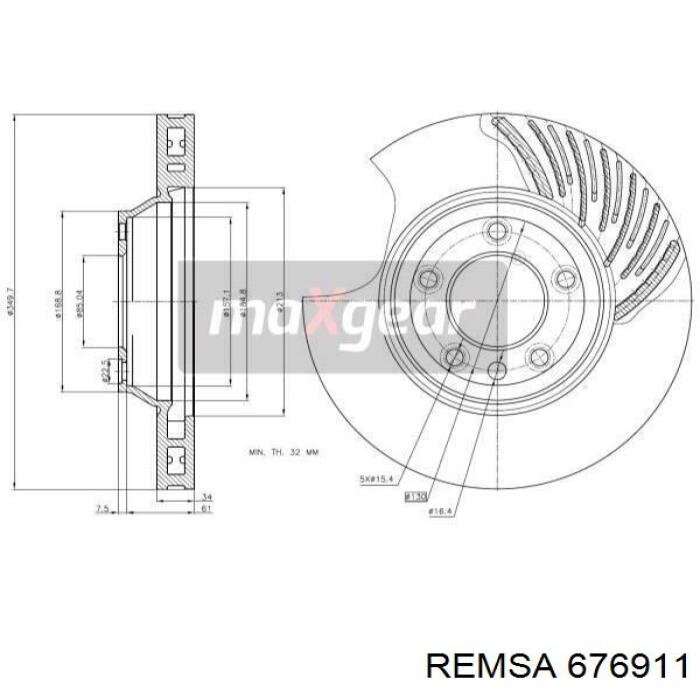 Тормоз дисковый передний Remsa 676911 цена, от 85.07 USD
