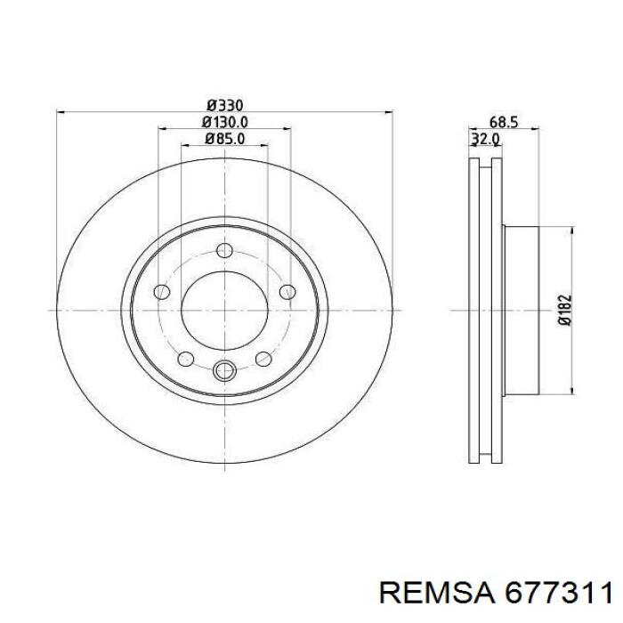 Тормоз дисковый передний Remsa 677311 цена, от 64.47 USD