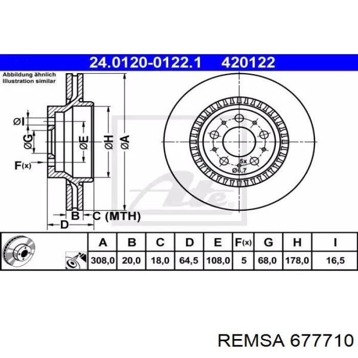 Задний тормозной диск Remsa 677710 цена, от 51.94 USD