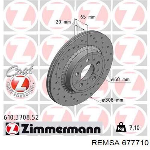 Купить 677710 Remsa Диск тормозной задний