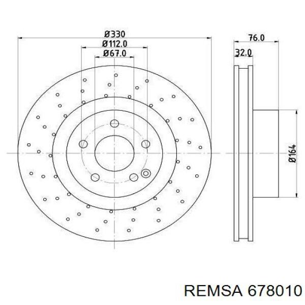 Передние тормозные диски 678010 Remsa