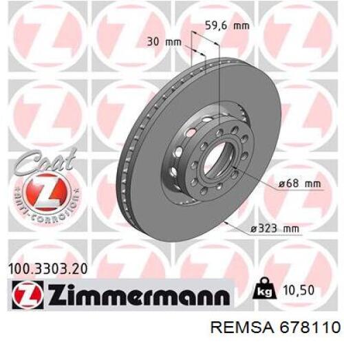 Тормоз дисковый передний Remsa 678110 цена, от 80.83 USD