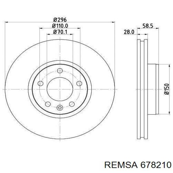 Тормоз дисковый передний Remsa 678210 цена, от 51.42 USD