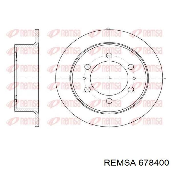 Disco de freno trasero 678400 Remsa