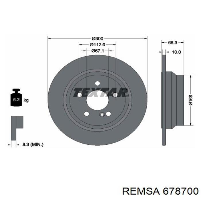 Задний тормозной диск Remsa 678700 цена, от 35.50 USD