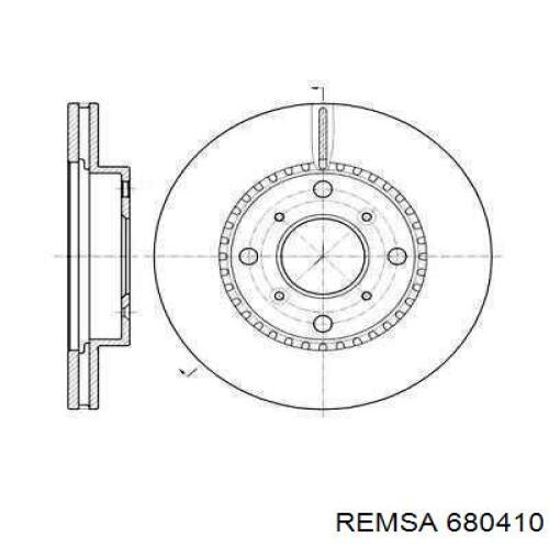 Передние тормозные диски 680410 Remsa