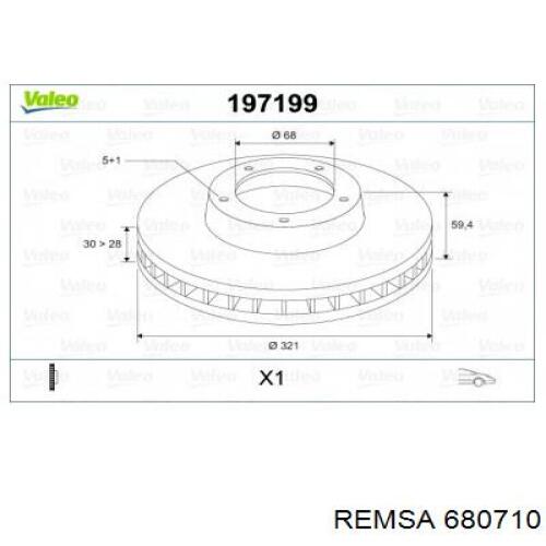 Передний тормозной диск Remsa 680710