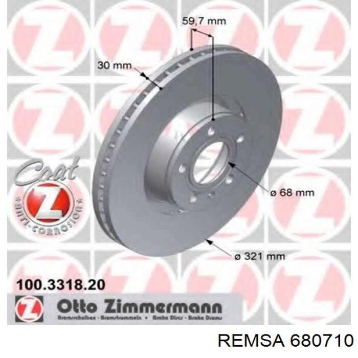 680710 Remsa Диск тормозной передний