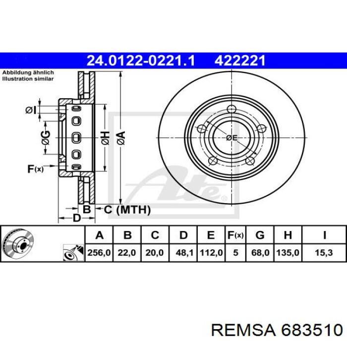 Задний дисковый тормоз Remsa 683510