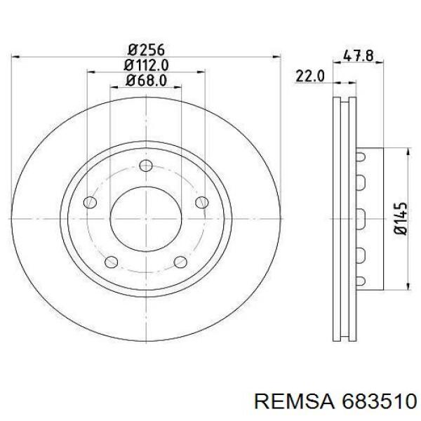 Задний тормозной диск Remsa 683510 цена, от 33.48 USD