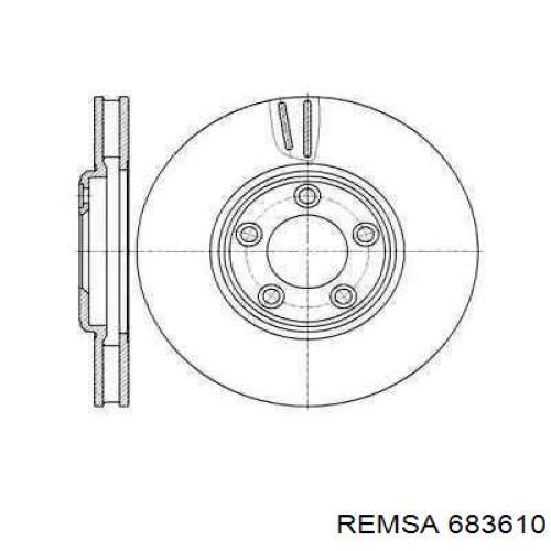 Передние тормозные диски 683610 Remsa