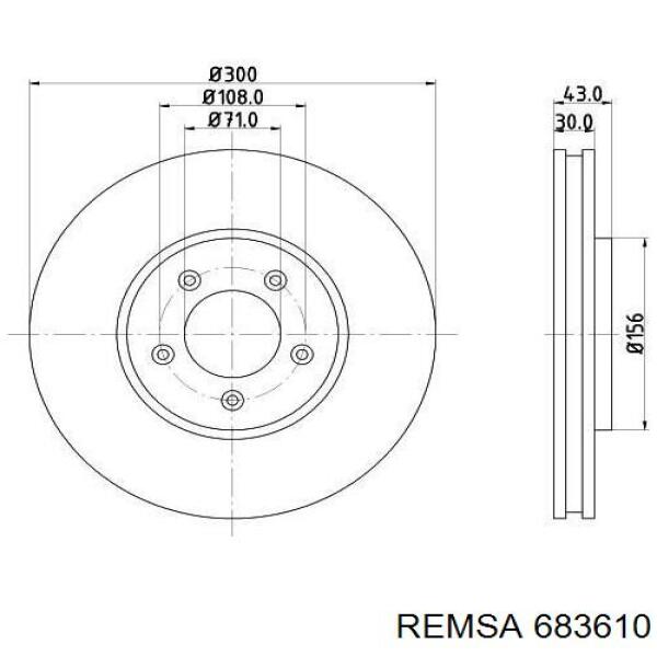 Передний тормозной диск Remsa 683610