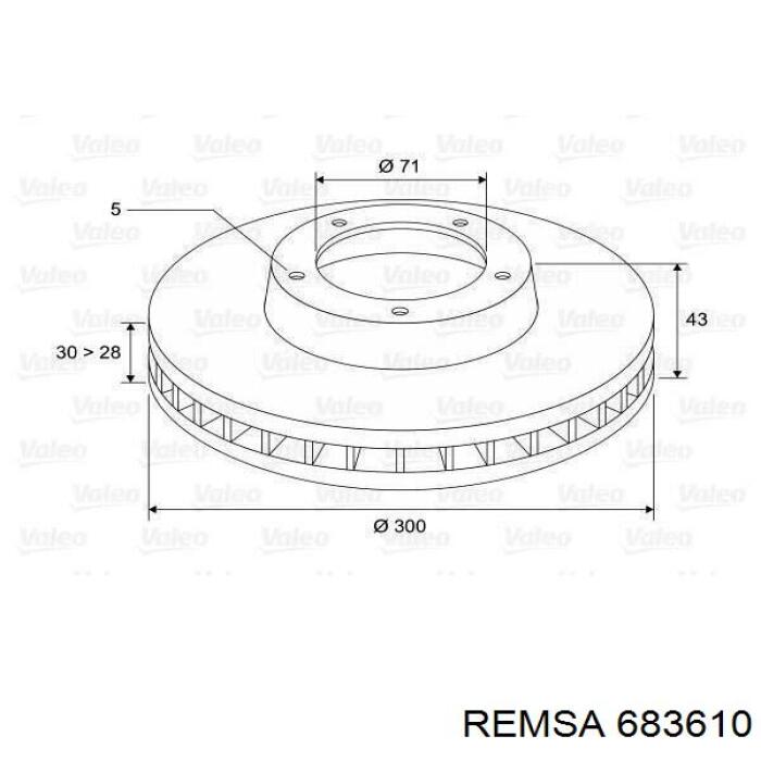 683610 Remsa Диск тормозной передний