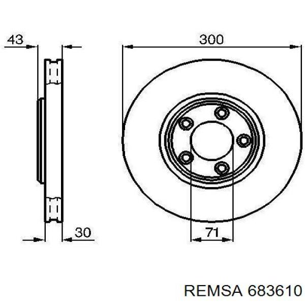 Тормоз дисковый передний Remsa 683610 цена, от 57.23 USD