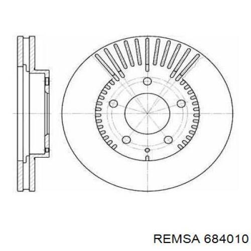 Передние тормозные диски 684010 Remsa