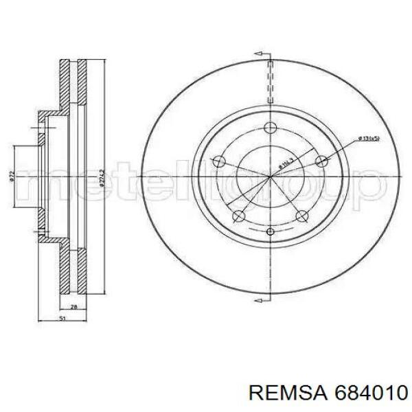 Тормоз дисковый передний Remsa 684010 цена, от 38.61 USD