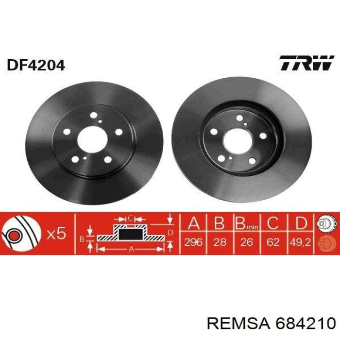Тормоз дисковый передний Remsa 684210 цена, от 36.08 USD