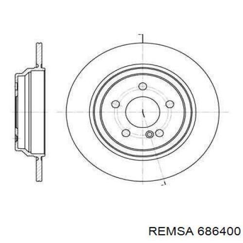 686400 Remsa диск тормозной задний