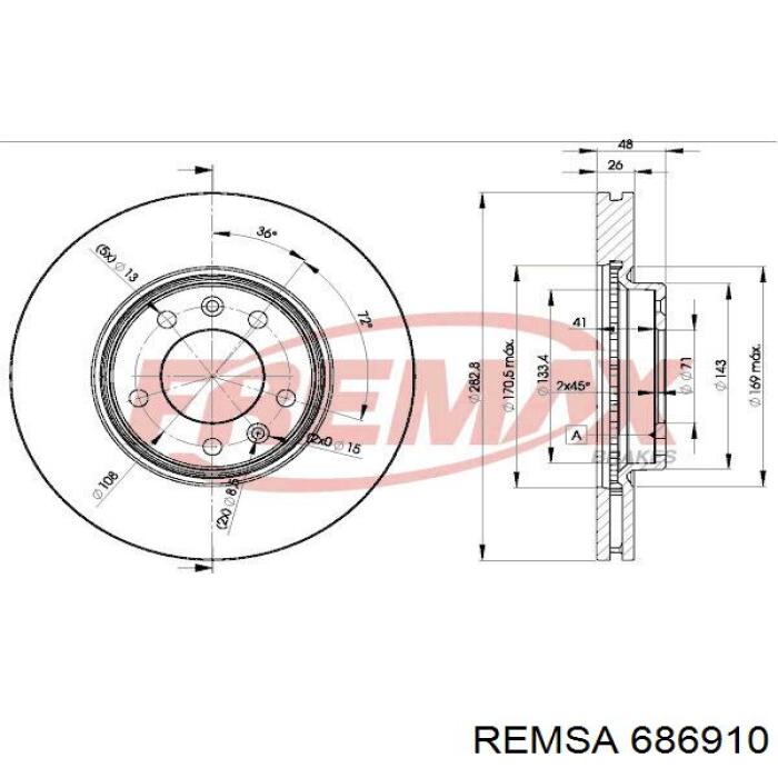 Купить 686910 Remsa Ротор тормозной