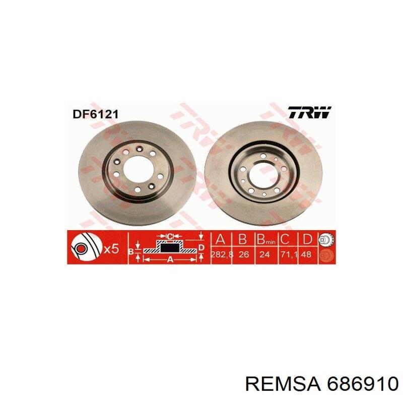 686910 Remsa Диск тормозной передний