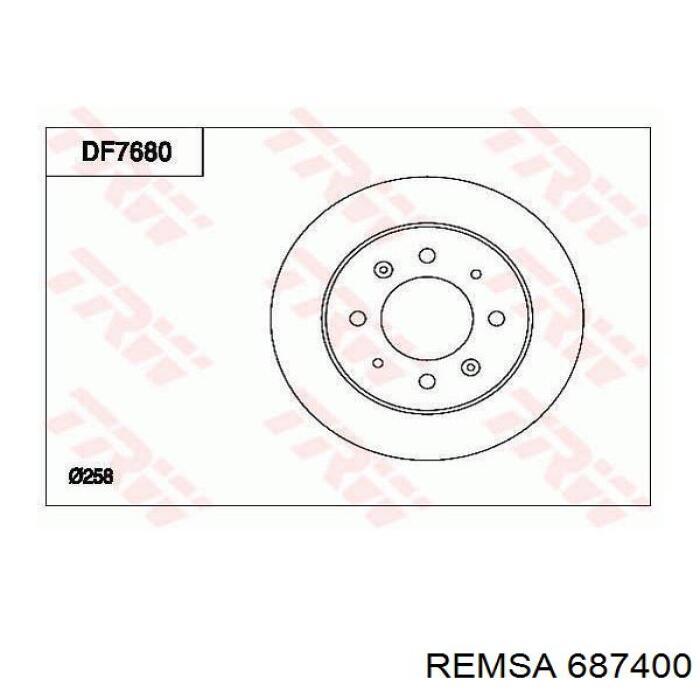 Купить 687400 Remsa Диск тормозной задний