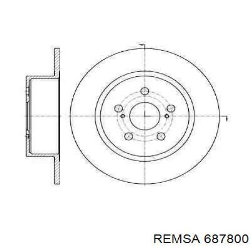 687800 Remsa диск тормозной задний